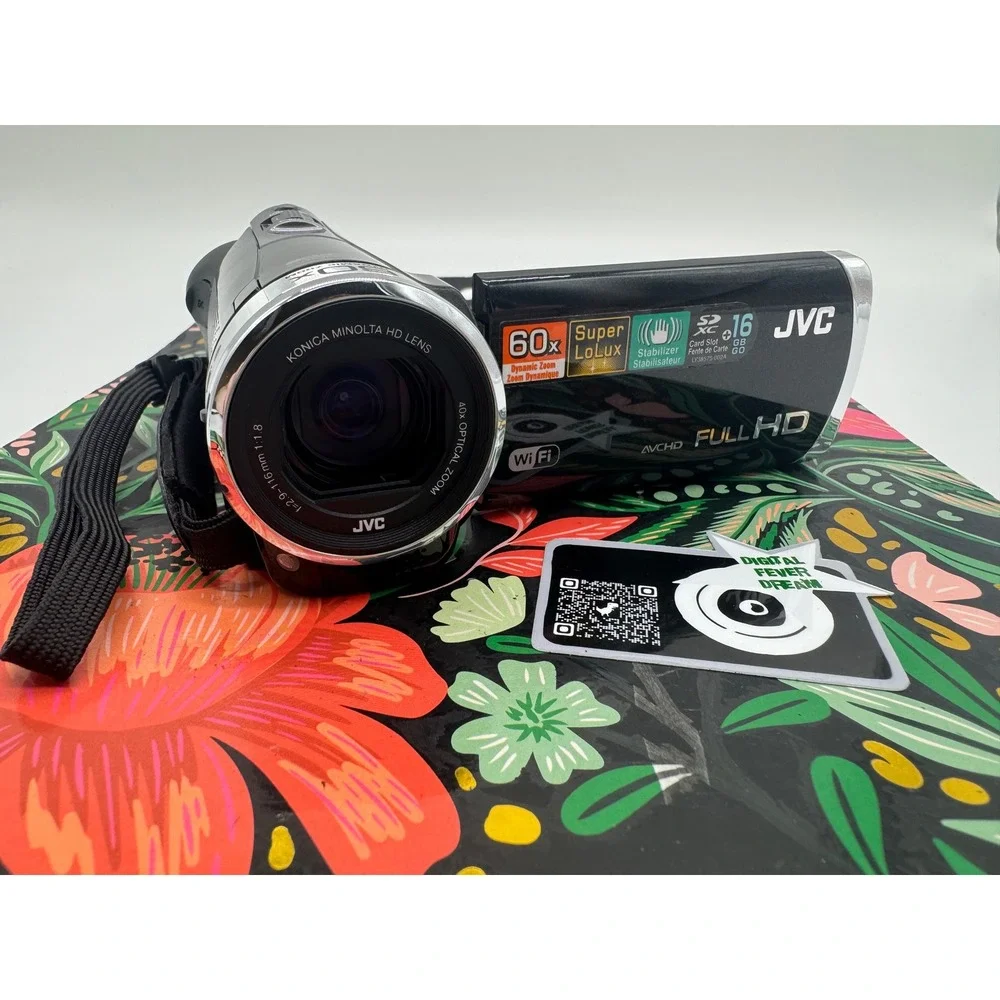 JVC Everio GZ-EX355BU Full HD Camcorder 40x Optical Zoom WiFi Black Bundle